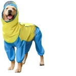 Дождевик для крупных пород собак «KOMFORT»,, цвет жёлто - голубой, р XL