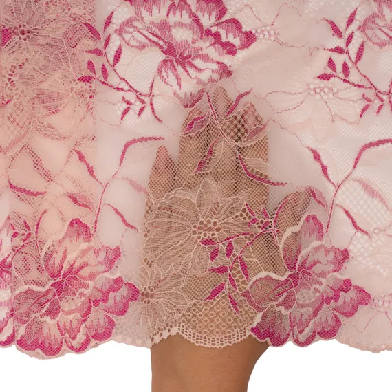 Кружево эластичное пыльно-розовое/фуксия 21 см