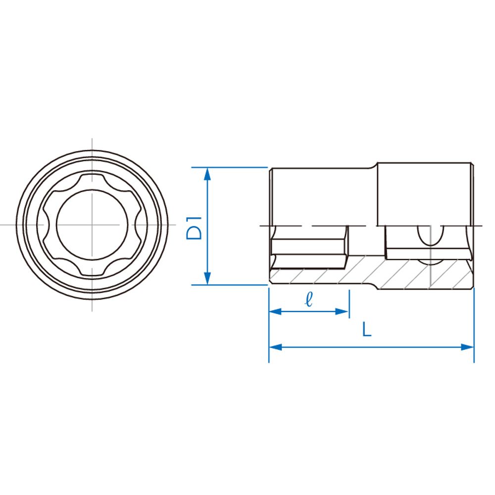 KING TONY (9AW4901) Головка специальная торцевая 1/2", RIBE M12S, для двигателя Nissan