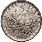 France, 5 Francs, 1960 – "La Semeuse" (Paris Mint), MS
