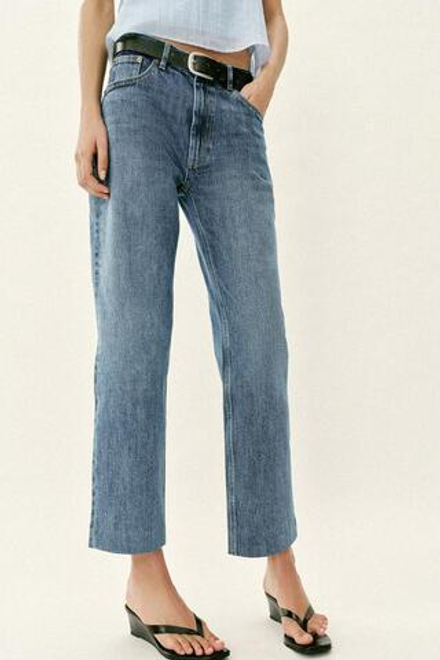 ZARA ДЖИНСЫ Z1975 SLIM С ВЫСОКОЙ ПОСАДКОЙ, СИНИЙ