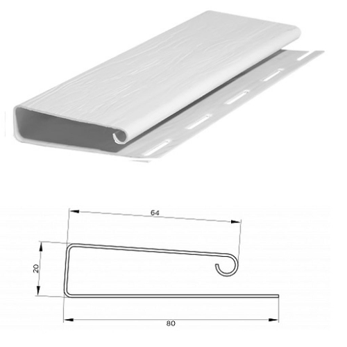 Сайдинг J-профиль широкий белый 3050мм