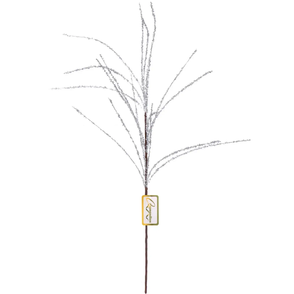 Ветка декоративная «Снежный блеск» 80 см, Серебро