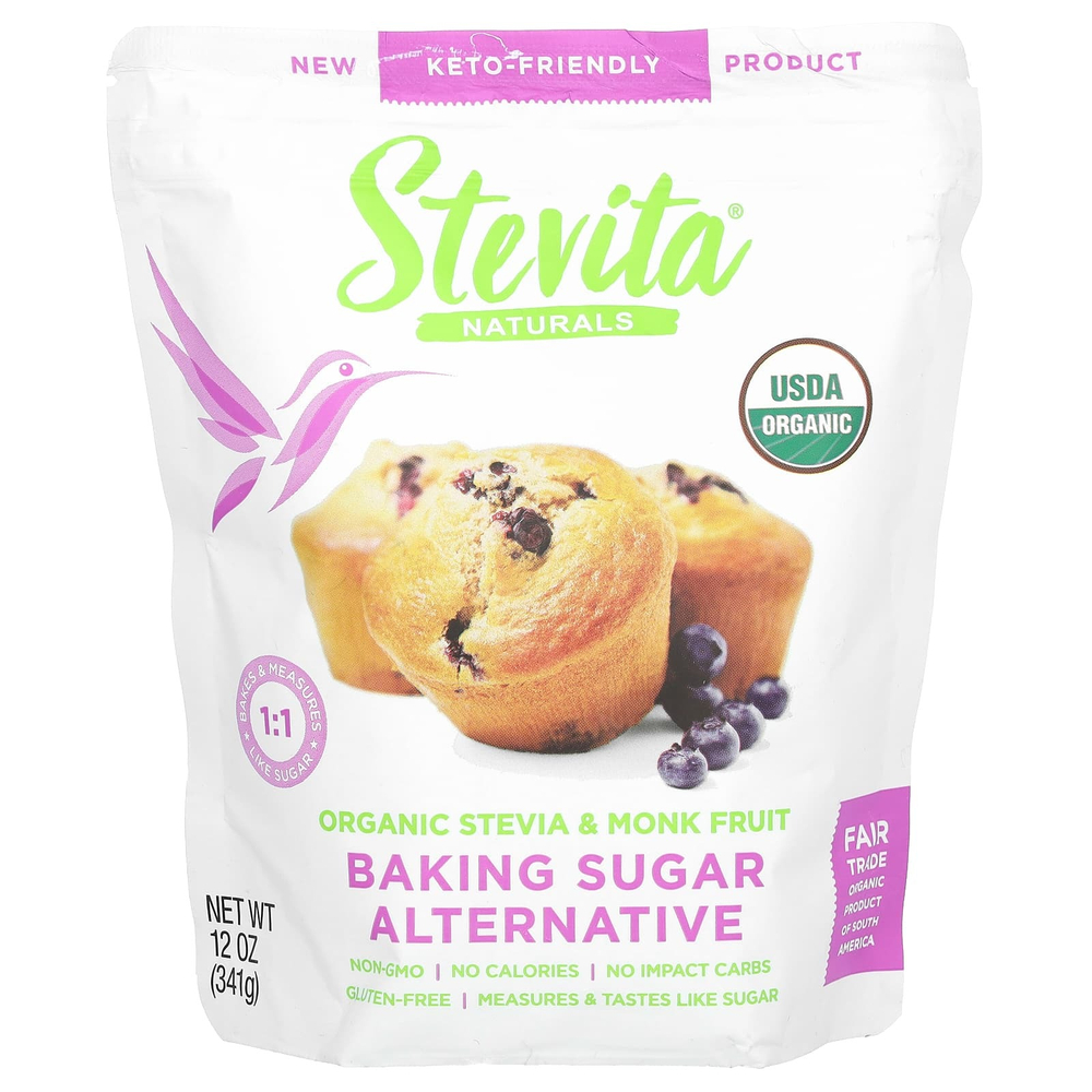 Stevita, альтернатива сахару для выпечки, органическая стевия и архат, 341 г (12 унций)