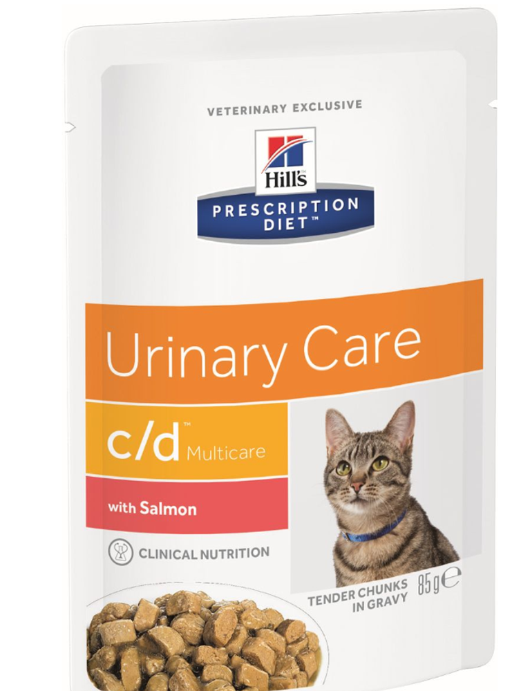 Hill&#39;s PD 85г C/D Multicare Urinary Care Влажны корм для кошек Лосось