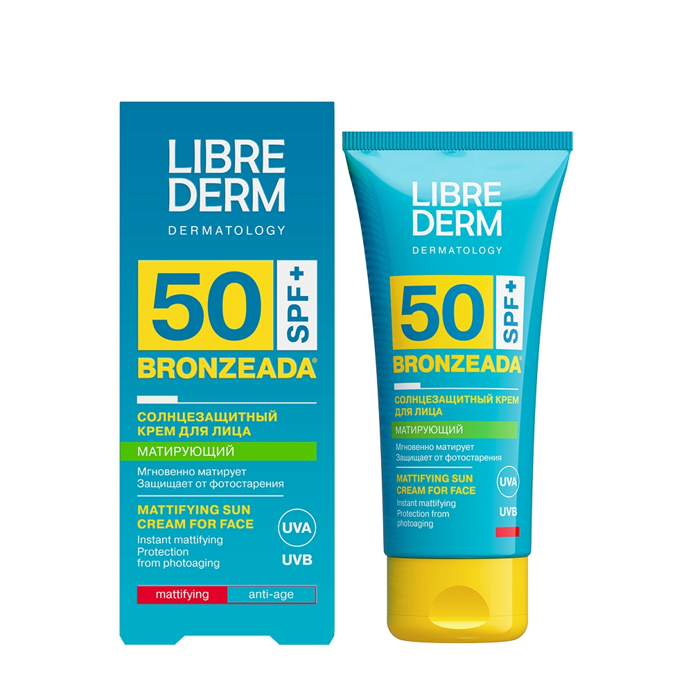 Крем солнцезащитный матирующий для лица SPF50 / Bronzeada 50 мл