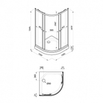 Душевое ограждение DIONRIA (100х100) стекло с рисунком мозаика, без поддона