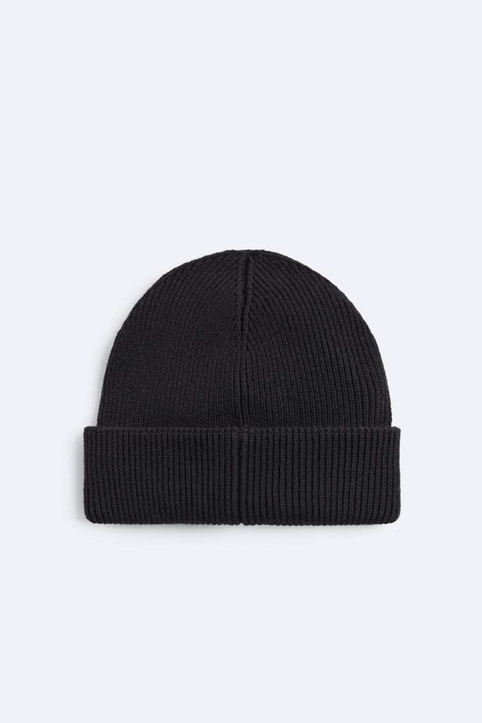 ZARA ТРИКОТАЖНАЯ ШАПКА В РУБЧИК, ЧЕРНЫЙ