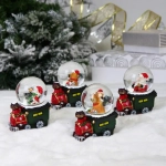 Сувенир Снежный шар «Новогодний паровоз» 4*6*7 см (без подсветки), микс