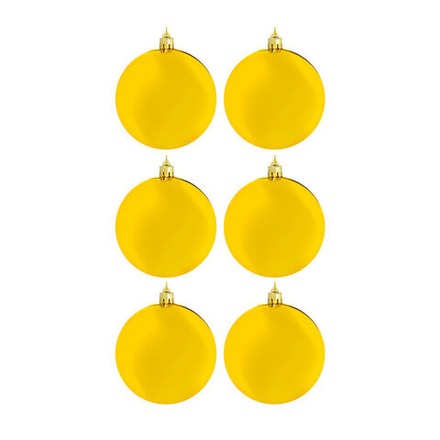 Набор елочных шаров 7 см, 6 шт., золото