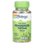 Solaray, True Herbs, пажитник и чабрец, 100 растительных капсул