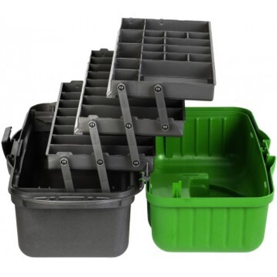 Ящик рыболова Helios трехполочный зеленый