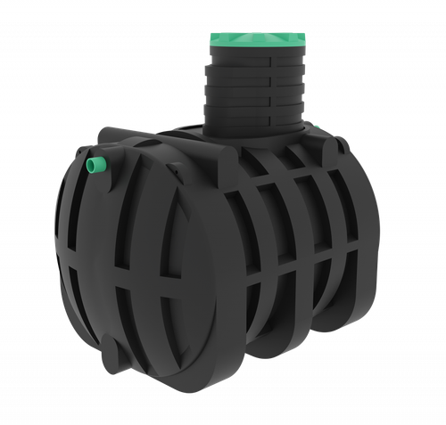 Септик переливной Мультпласт Термит Профи+ 6.5 S 6500 л. горизонтальный / 2700 л. в сутки / 15 чел. / самотечный сброс (2450x1970x2590см;273кг;черный) - арт.555463