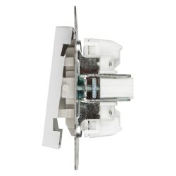 Выключатель Intro Accent 6-105-01 двойной с подсветкой, 10А-250В, IP20, СУ, AL/CU, белый