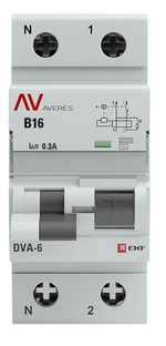 Автомат дифференциальный EKF rcbo6-1pn-16B-300-ac-av