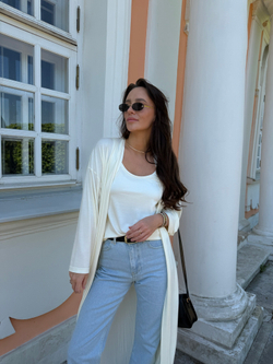 Майка из трикотажа молочная