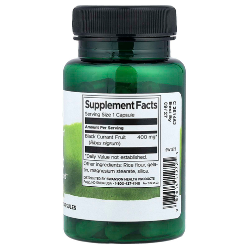 Swanson, Full Spectrum®, черная смородина, 400 мг, 60 капсул