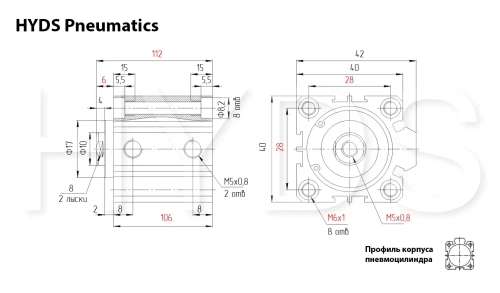 SDA 25x85 Пневмоцилиндр