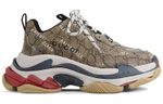 GUCCI/Gucci x Balenciaga Balenciaga Triple S fashion lace-up shock-absorbing low-cut daddy shoes women's brown old version