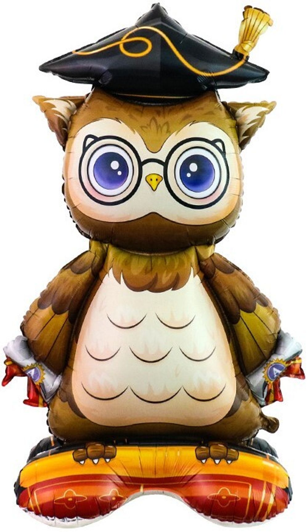 Шар 3D (46''/117 см) Фигура на подставке, Сова Выпускник, 1 шт. в уп.