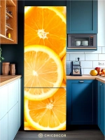 Наклейка интерьерная на холодильник Апельсин оранжевый