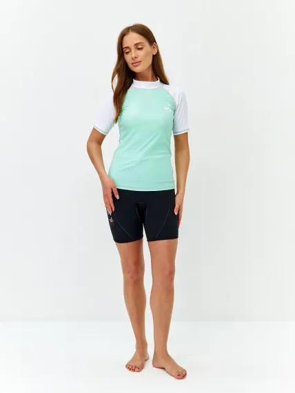 Футболка рашгард Sargan Агидель UPF 50+ женская св.мятный/белый