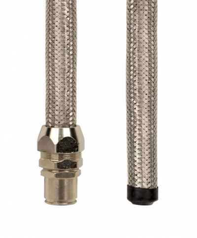 Металлорукав DN 10мм в гладкой EVA изоляции и оплетке из нержавейщей стали, Dвн 10,0 мм, Dнар 15,0, 50 м