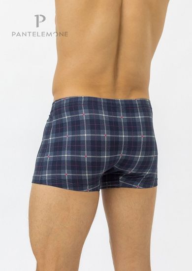 Трусы мужские боксеры для больших мужчин Pantelemone PMHB-1221, клетка темно-синяя