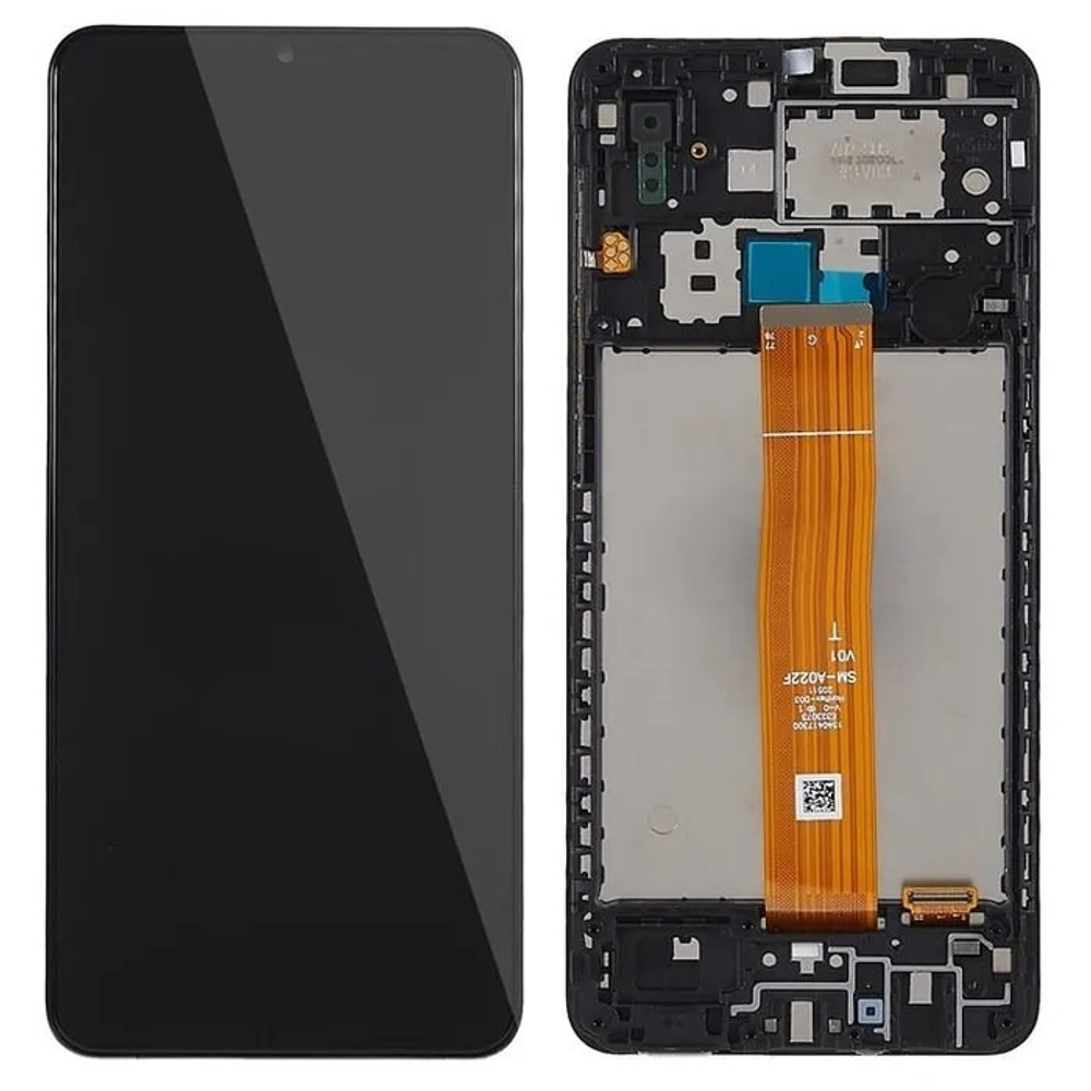 Дисплей для Samsung Galaxy A02 (A022G) с тачскрином и рамкой Черный - OR Ref. (SP)