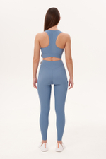 Легинсы в рубчик с высокой талией и карманами