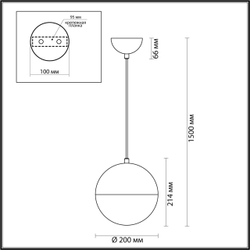 4960/1A PENDANT ODL22 393 античн.бронза/металл/белый/стекло Подвес E27 1*40W PINGA