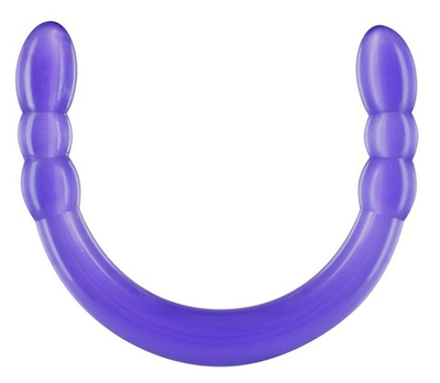 Фиолетовый двусторонний фаллоимитатор DOUBLE DIGGER DONG - 45 см.