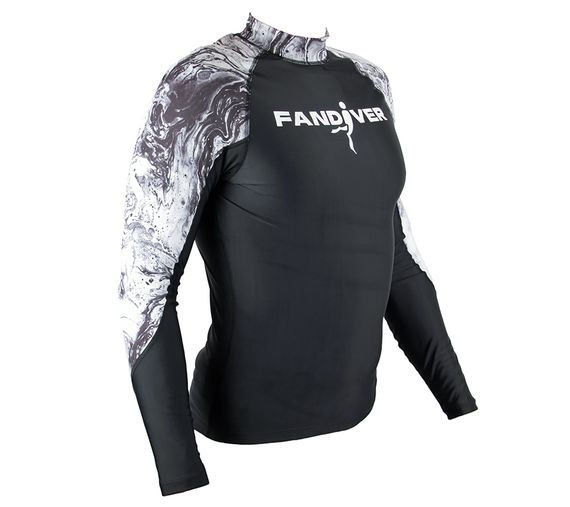 Гидрофутболка-рашгард FanDiver Marble мужская белый/черный