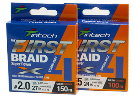 Шнур FIRST BRAID X4 INTECH 100-150м, 0.148мм, оранжевый