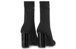 LOUIS VUITTON Silhouette Cloth Ankle Boots "Black" Women"s