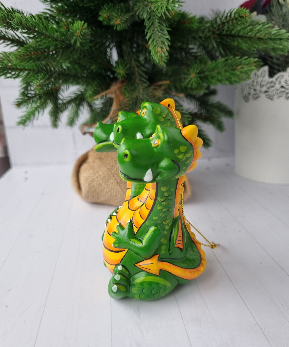 Змей горыныч ёлочная игрушка из фарфора
