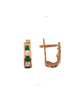 Золотые детские серьги с фианитами