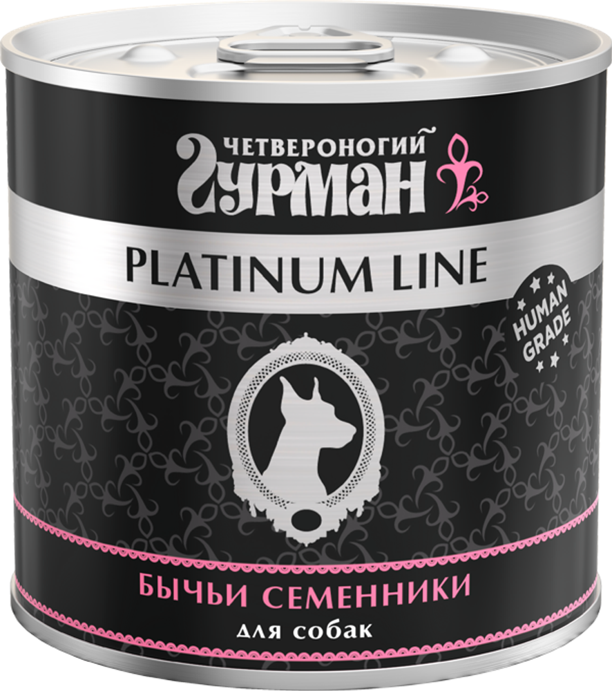 Корм консервированный для собак Четвероногий гурман &quot;Platinum line Бычьи семенники&quot;, 240 г