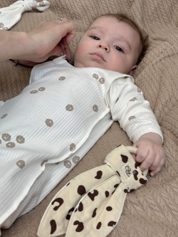 Комбинезон швы наружу на молнии Лапки Рубчик Экрю RinaAmari