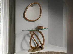 Консоль Angel Cerda 3246 из закаленного стекла и ореха