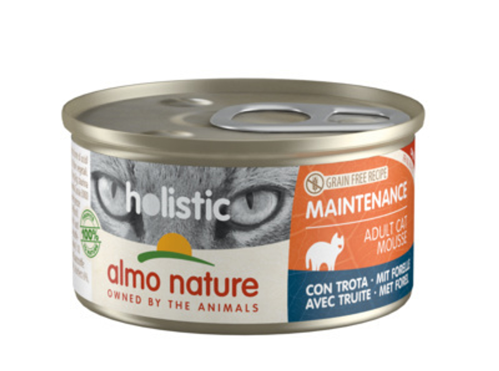 Almo Nature Консервы для кошек с форелью (Holistic Cat wet Maintenance - with Trout) 0,085 кг x 1 шт.