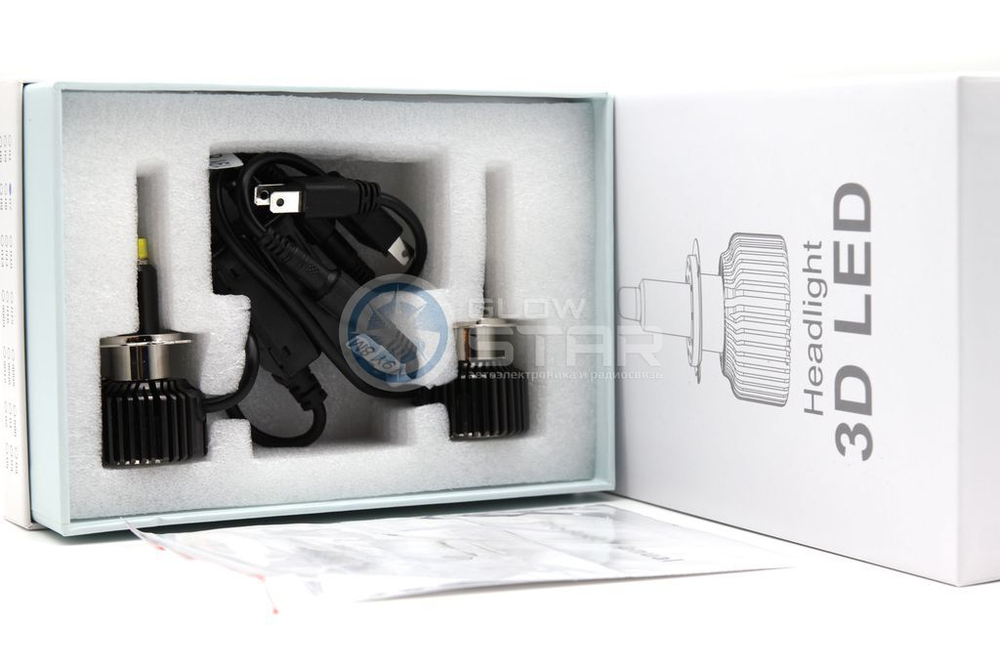 Cветодиодные лампы H7 M9 3D LED360 35W, 5500 - 6000K, (комплект 2шт)