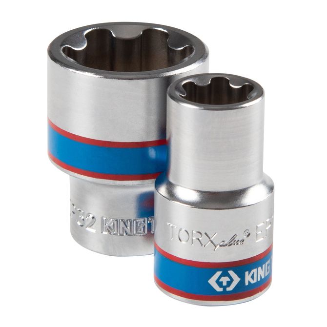 KING TONY (4E08PR) Набор торцевых головок 1/2", TORX Plus, EP18-EP32, 8 предметов