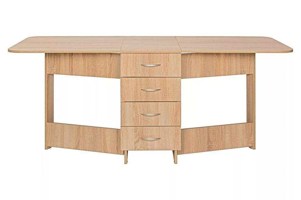 Глория 606 Стол-книжка с ящиками Дуб Сонома