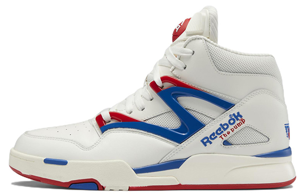 Reebok Pump Omni Zone II high-top retro basketball shoes men's white and Blue