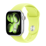 Умные часы Apple Watch Series 11 GPS, 42mm, Silver Aluminium Case with Neon Yellow Sport Band, S/M