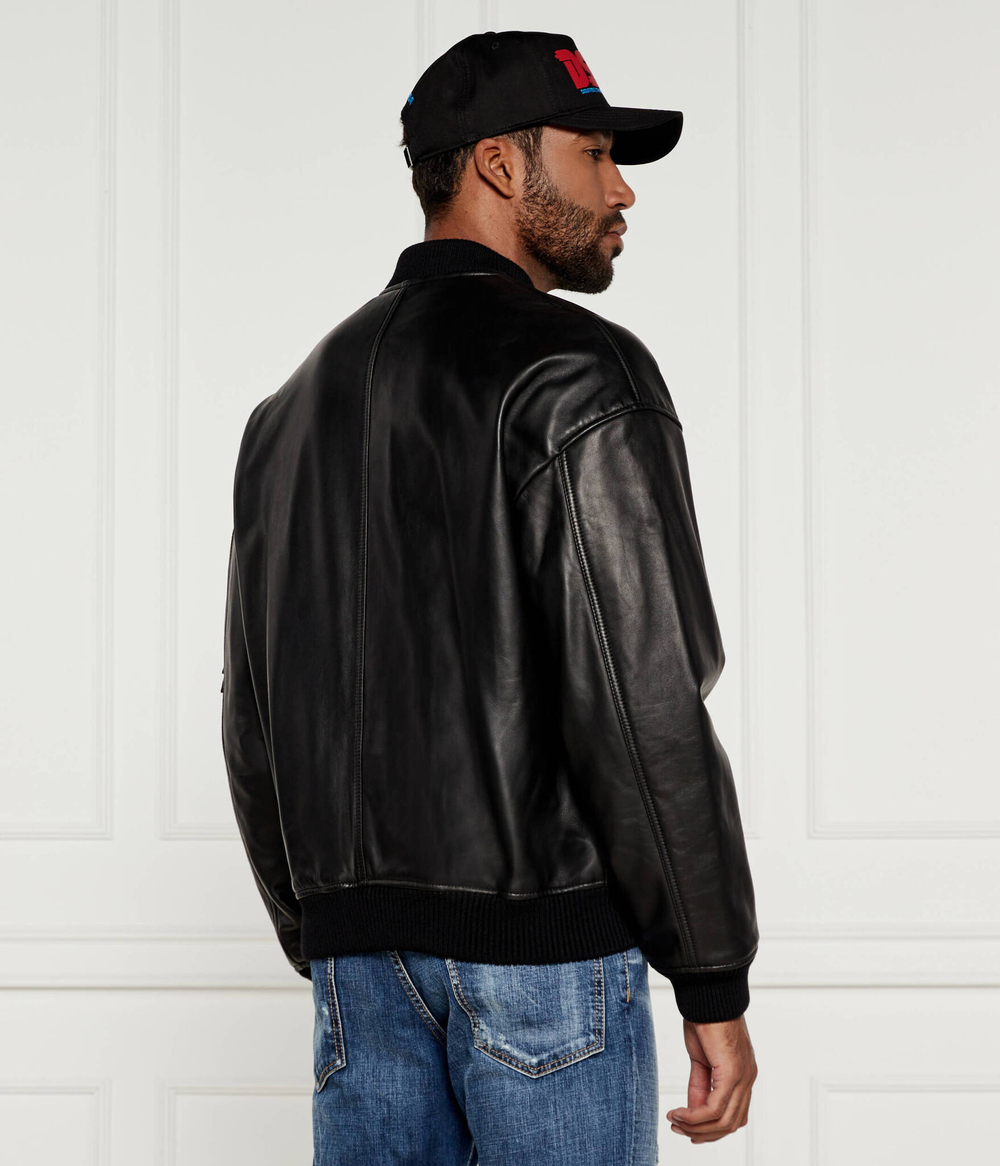 Кожаная куртка бомбер Dsquared2 - черный(S74AM1502 SY1602)