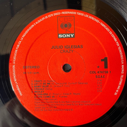 Винтажная виниловая пластинка LP Julio Iglesias Crazy (Испания 1994)