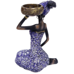 Фигурка декоративная Африканка в синем платье, 19 см, Y6-2104