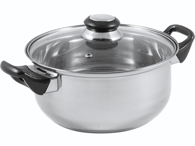 Кастрюля 2л нерж со стеклянной крышкой BAK-02